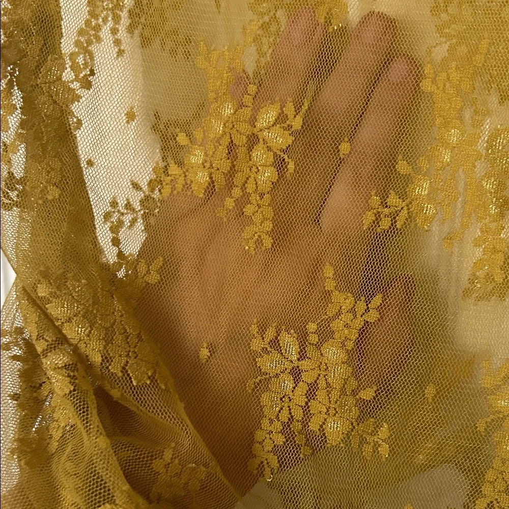 Intimately Free People Sheer Mustard Lace Sleeveless Top NWT size small - Picture 6 of 6